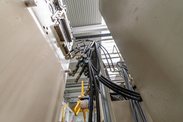 istock hydrailic hoses of a large milling system 1186848067