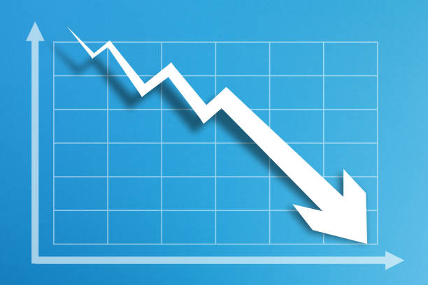 Financial crisis chart on blue background