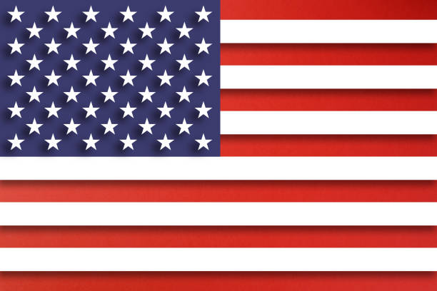 USA flag made from paper cutting