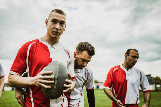 istock Young rugby team is ready for the match on playing field. 1186855543
