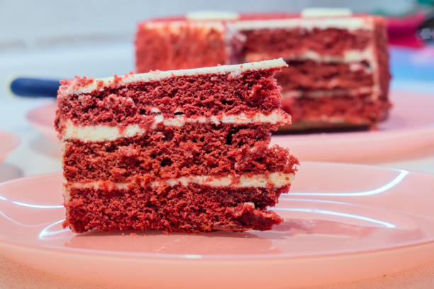 istock Red velvet cake closeup. the toning. selective focus 1186858769