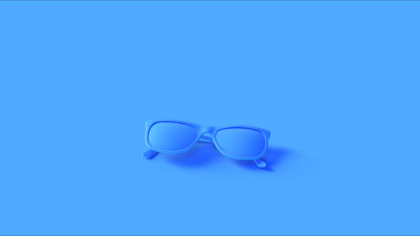 Blue Vintage Sunglasses 3d illustration 3d rendering