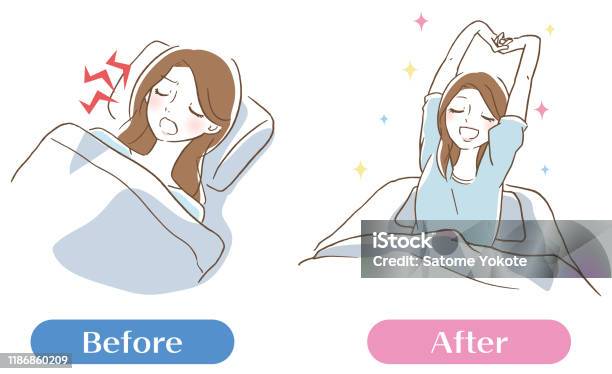 Sticker Roncando Ilustración de Una Mujer Roncando Conjunto y más Vectores Libres de ...