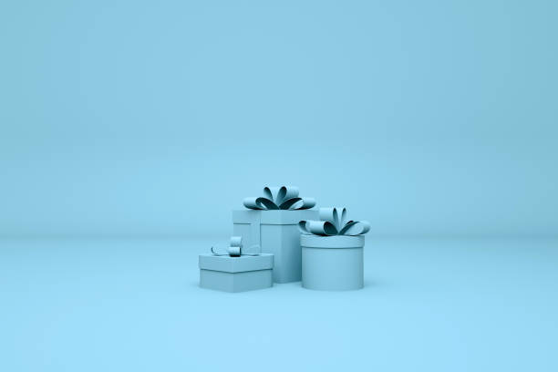 istock blue gift box on blue background. minimal christmas concept idea. 3d rendering 1186860382