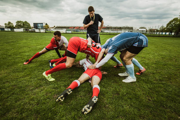 istock Scrum action on rugby match! 1186861070
