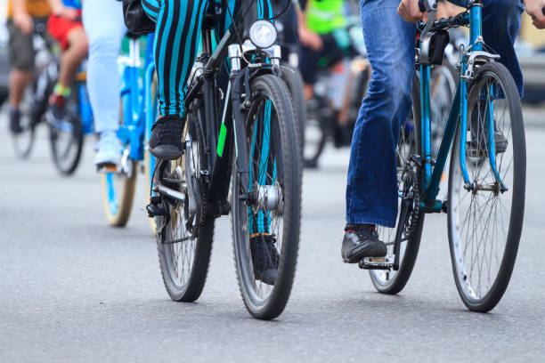 istock Group of people riding by bicycles 1186862206