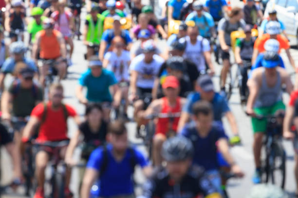 istock Group of people ride bikes in blur 1186862210