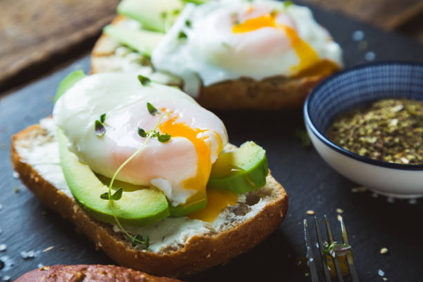 istock Sandwich with avocado and poached egg 1186862231