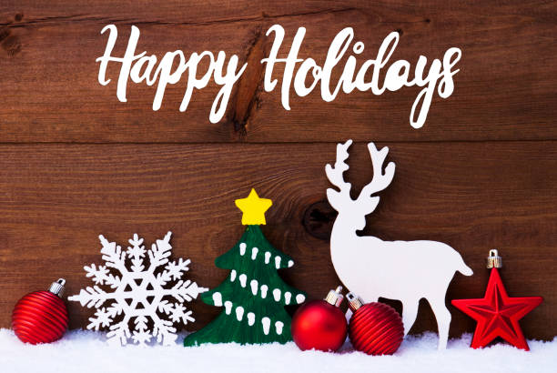 istock Ornament, Snow, Tree, Ball, Calligraphy Happy Holidays 1186865962