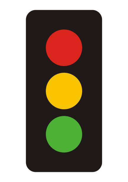 semafor, barvy, vektorová ikona na bílém pozadí - světelné signalizační zařízení silniční signál stock ilustrace