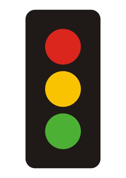 светофор, цвета, значок вектора на белом фоне - road signal stock illustrations