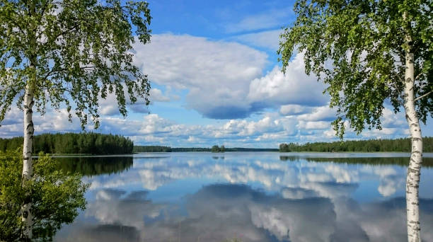 Calm and gorgeous summer day at Lake Saimaa, Finland.