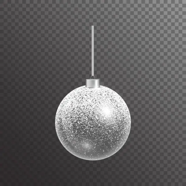 Vector illustration of Christmas ball with sparkles