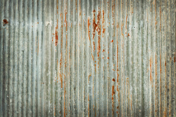 istock Old zinc wall texture background, rusty on galvanized metal panel sheeting. 1186874060