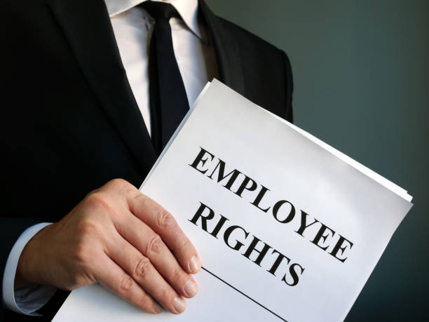 istock Employee rights law papers in the hands. 1186875188