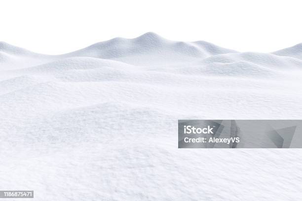 Schneehügel Auf Weißem Hintergrund Isoliert Stockfoto und mehr Bilder von Schnee - Schnee, Landschaft, Land