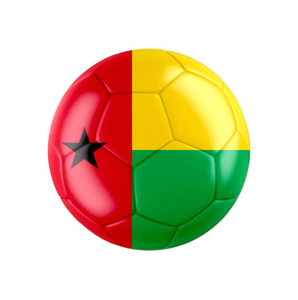 ギニアビサウの旗を持つサッカーボール - guinea bissau flag ストックフォトと画像