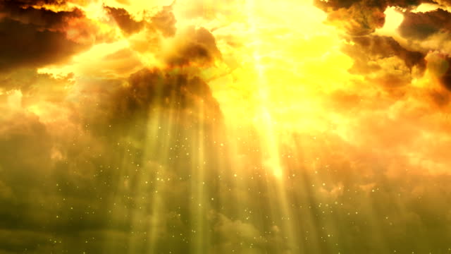 4K Moving cloud at Sunset legendary religious sky - stock video