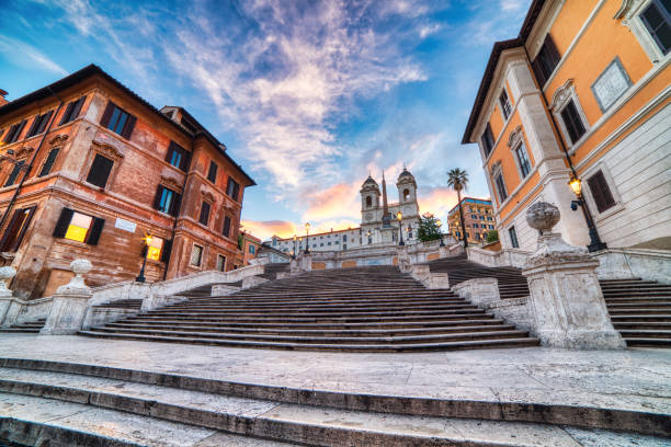 Spanische Treppe in der Nähe der Piazza Di Spagna in Rom – Foto