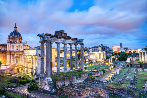 istock Illuminated Forum Romanum at Dusk, Rome 1186885225