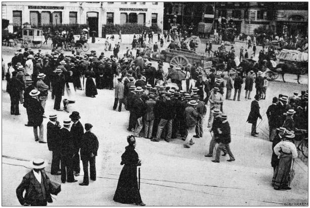 istock Antique photo: Street demonstration in France 1186885622