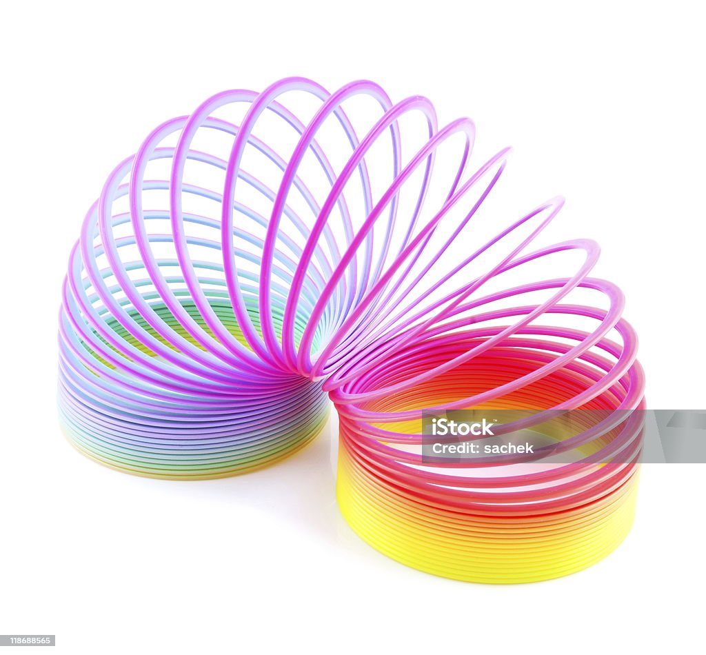 Rainbow spiral spring on-the-mitre  Blue Stock Photo
