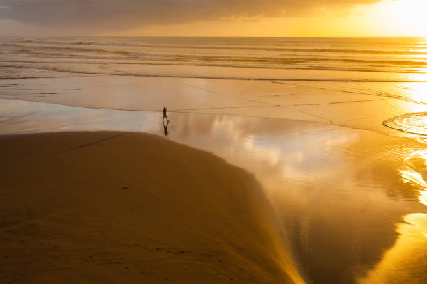 istock Black sand of Muriway Beach 1186885965