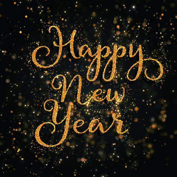 Glittery Happy New Year background