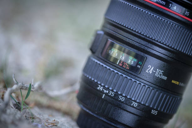 istock Professional optic photo lens outdoors. Warm colors, blurry background. 1186891406
