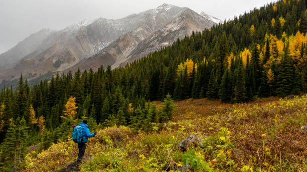 istock Hikers explore mountains in autumn 1186891571