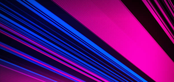 istock Futuristic lights. Cyberpunk background. Abstract lasers. Pink and Blue. 1186892789