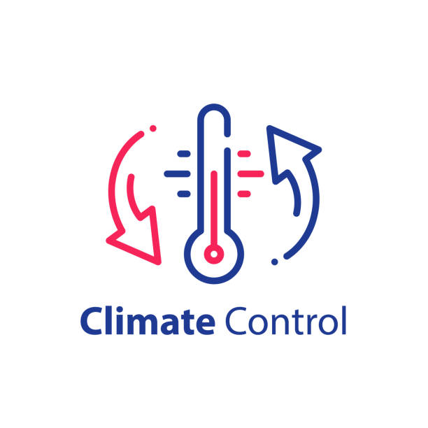 system klimatyzacji, zmiana temperatury, klimatyzacja, chłodzenie lub ogrzewanie - refrigeration cycle stock illustrations