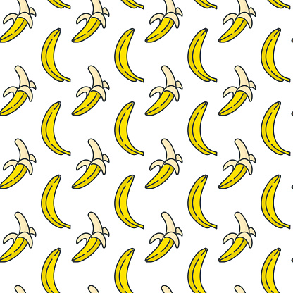 Seamless banana pattern vector illustration
