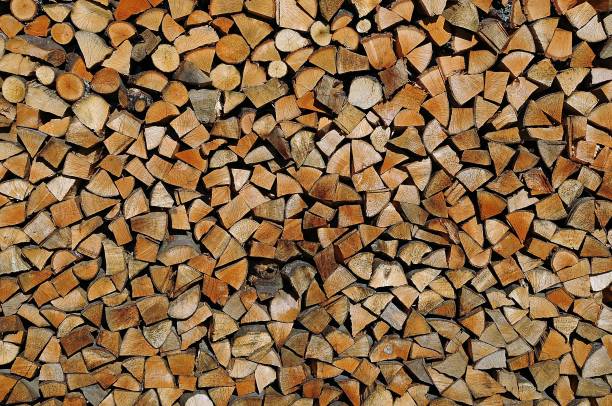 istock Stacked chopped wood. Delayed firewood for the winter. 1186899491