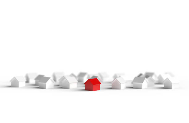 istock Group of blurred house isolated on white background. 3D Illustration. 1186899838