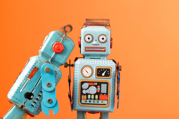 istock Vintage retro robot tin toy 1186902966
