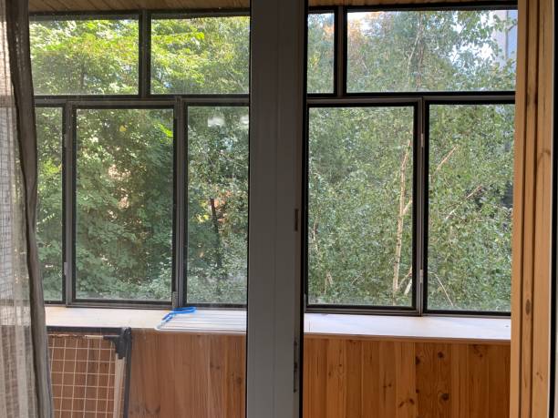 istock beautiful wooden glazed balcony 1186906063