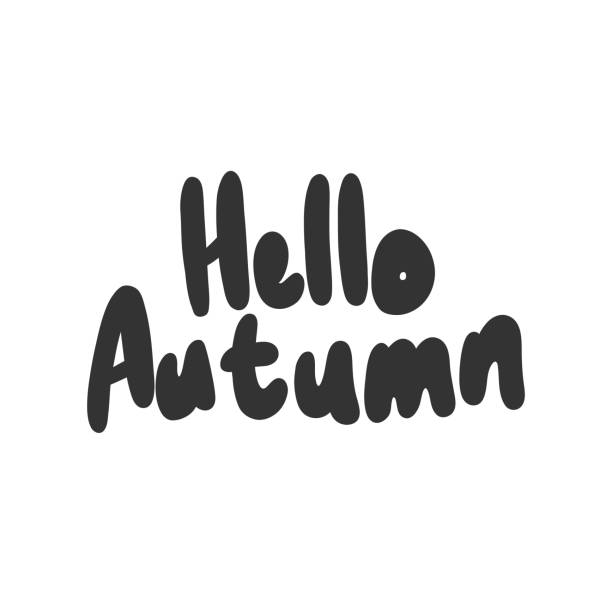 istock Hello Autumn. Sticker for social media content. Vector hand drawn illustration design. 1186906273