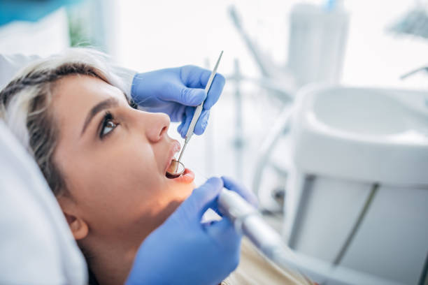 istock Beautiful lady at the dentist 1186906538