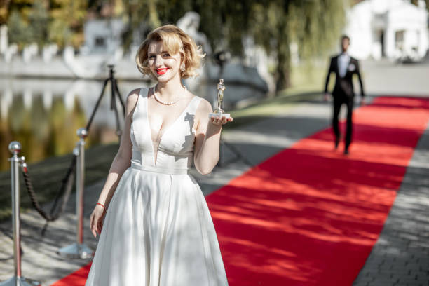 istock Actress on the red carpet outdoors 1186908036