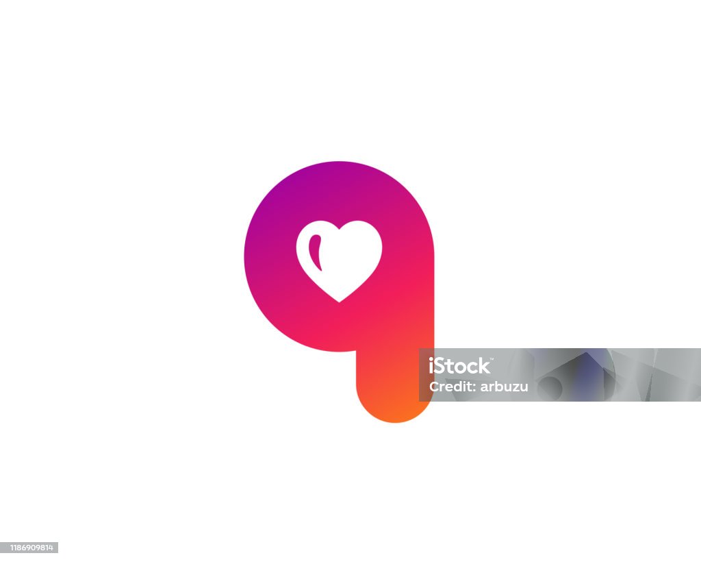 Letter Q With Heart Logo Icon Design Stock Illustration - Download ...