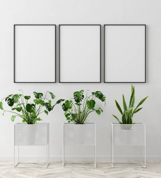 istock Poster mock up with decor close up 1186911128