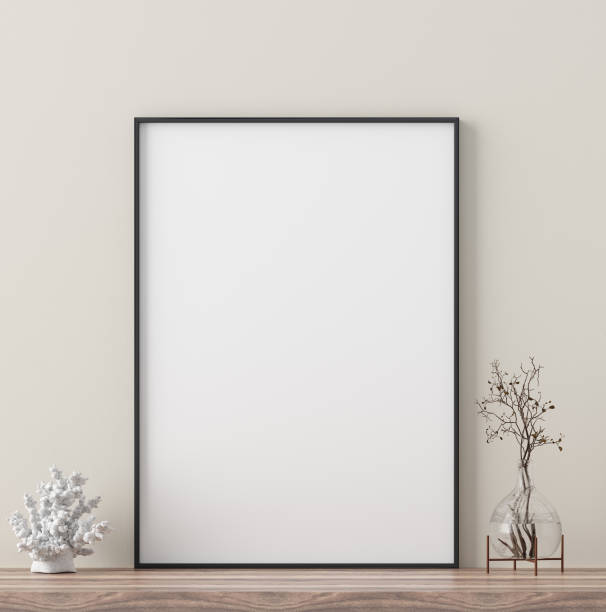 istock Poster mock up with decor close up 1186911147