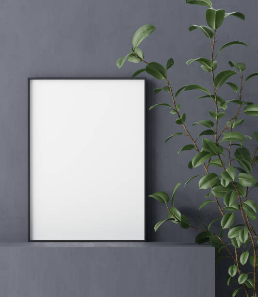 istock Poster mock up with decor close up 1186911152