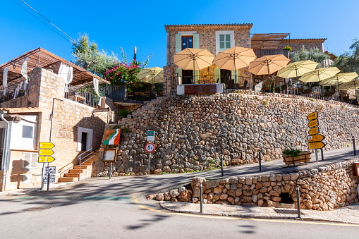 Streets of Deia - small village in the mountains, Mallorca, Spain