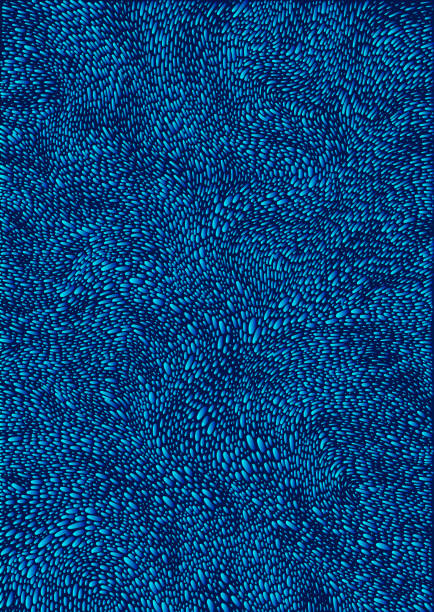 istock Vintage surreal fantasy abstract pattern. Psychedelic different shapes specks, blue and dark blue gradient color background. Vector hand drawn texture. 1186914429