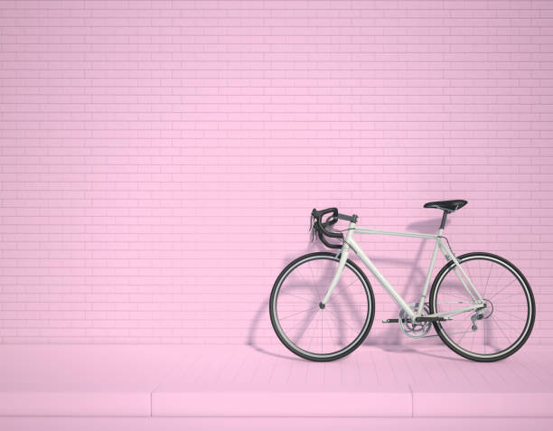 istock White bicycle in the lower right corner of the frame 3d rendering 1186914754