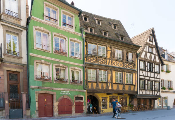 historic old half-timbered houses in the old city center of Strasbourg Strasbourg, Bas-Rhin / France - 10 August 2019: historic old half-timbered houses in the old city center of Strasbourg european court of human rights stock pictures, royalty-free photos & images