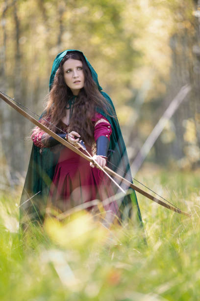 istock An elf archer with a bow in the woods 1186919289