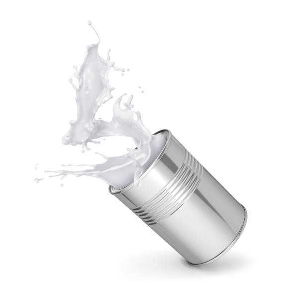 istock Splash of paint from a metal can on a white background. 1186919702
